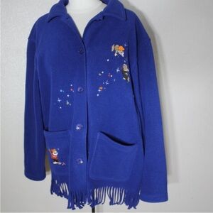 VTG Disney 7 Little Dwarfs  Fleece Button Cardigan